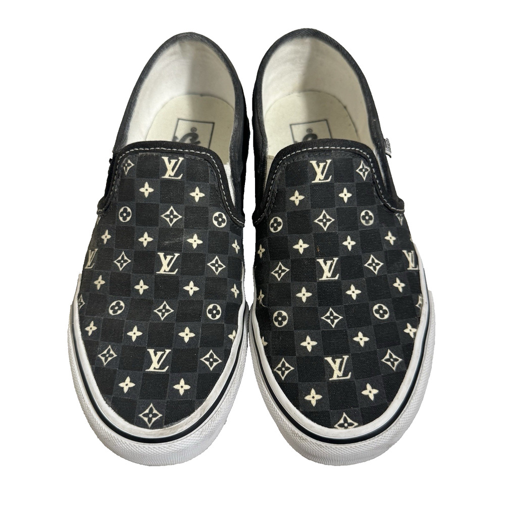 VANS Women’s 6.5 Classic Slip On Custom With LV Design
